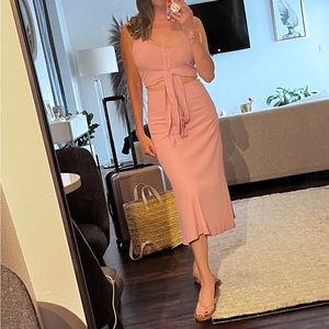 Lover and friends light pink cutout stretch dress